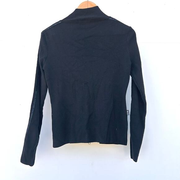 Vintage Y2K 2000s Moschino Jeans Black Full Zip Sweater Heart Sequin Small - Picture 4 of 9